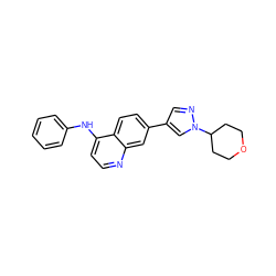 c1ccc(Nc2ccnc3cc(-c4cnn(C5CCOCC5)c4)ccc23)cc1 ZINC001772631723