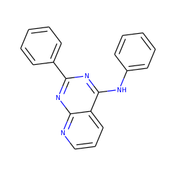 c1ccc(Nc2nc(-c3ccccc3)nc3ncccc23)cc1 ZINC001772601335