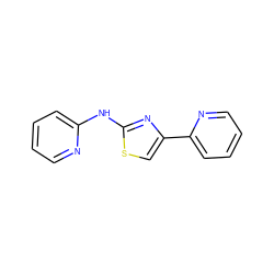 c1ccc(Nc2nc(-c3ccccn3)cs2)nc1 ZINC000000257247