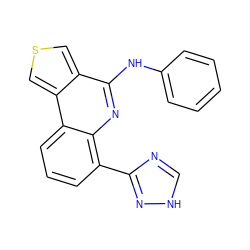 c1ccc(Nc2nc3c(-c4nc[nH]n4)cccc3c3cscc23)cc1 ZINC000084634536