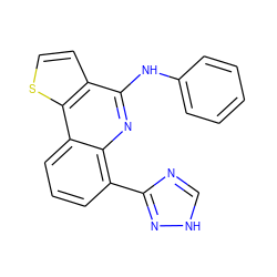 c1ccc(Nc2nc3c(-c4nc[nH]n4)cccc3c3sccc23)cc1 ZINC000084635681