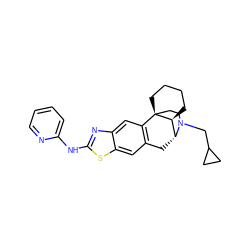 c1ccc(Nc2nc3cc4c(cc3s2)C[C@@H]2[C@@H]3CCCC[C@]43CCN2CC2CC2)nc1 ZINC000071329898