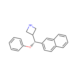 c1ccc(O[C@@H](c2ccc3ccccc3c2)C2CNC2)cc1 ZINC000095552306