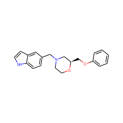 c1ccc(OC[C@@H]2CN(Cc3ccc4[nH]ccc4c3)CCO2)cc1 ZINC000628251817