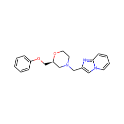 c1ccc(OC[C@@H]2CN(Cc3cn4ccccc4n3)CCO2)cc1 ZINC000361663624