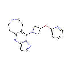 c1ccc(OC2CN(c3c4c(nc5ccnn35)CCNCC4)C2)nc1 ZINC000066099585