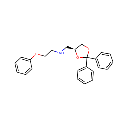 c1ccc(OCCNC[C@H]2COC(c3ccccc3)(c3ccccc3)O2)cc1 ZINC000013517519