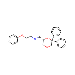 c1ccc(OCCNC[C@H]2COCC(c3ccccc3)(c3ccccc3)O2)cc1 ZINC000095594010