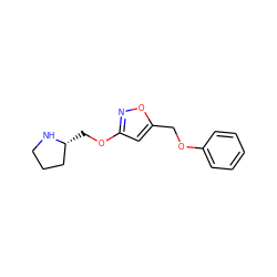 c1ccc(OCc2cc(OC[C@@H]3CCCN3)no2)cc1 ZINC000095559873