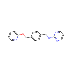 c1ccc(OCc2ccc(CNc3ncccn3)cc2)nc1 ZINC000138992398