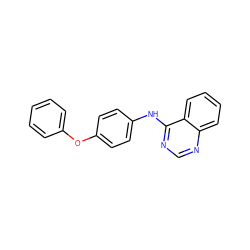 c1ccc(Oc2ccc(Nc3ncnc4ccccc34)cc2)cc1 ZINC000000104659