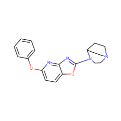 c1ccc(Oc2ccc3oc(N4CCN5CCC4CC5)nc3n2)cc1 ZINC000045387660