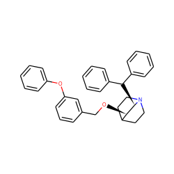 c1ccc(Oc2cccc(CO[C@@H]3C4CCN(CC4)[C@@H]3C(c3ccccc3)c3ccccc3)c2)cc1 ZINC000013744495