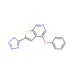 c1ccc(Oc2cncc3sc(-c4nnn[nH]4)cc23)cc1 ZINC000040975270