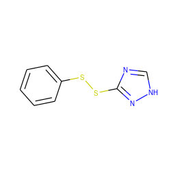 c1ccc(SSc2nc[nH]n2)cc1 ZINC000103214612