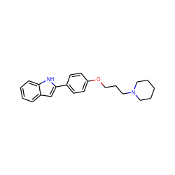 c1ccc2[nH]c(-c3ccc(OCCCN4CCCCC4)cc3)cc2c1 ZINC000001909650