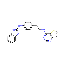 c1ccc2[nH]c(Nc3ccc(CCNc4ncnc5ccsc45)cc3)nc2c1 ZINC000034613453