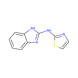 c1ccc2[nH]c(Nc3nccs3)nc2c1 ZINC000013679465