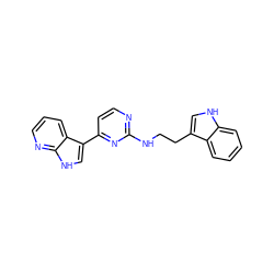 c1ccc2c(CCNc3nccc(-c4c[nH]c5ncccc45)n3)c[nH]c2c1 ZINC001772635666