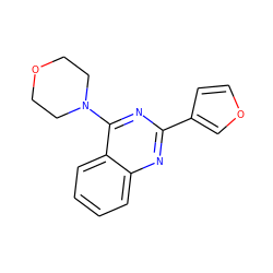 c1ccc2c(N3CCOCC3)nc(-c3ccoc3)nc2c1 ZINC000004239380