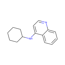 c1ccc2c(NC3CCCCC3)ccnc2c1 ZINC000040835494