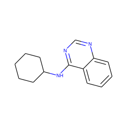 c1ccc2c(NC3CCCCC3)ncnc2c1 ZINC000027534370