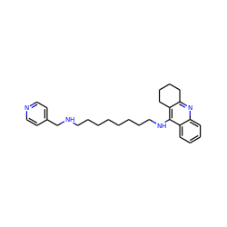 c1ccc2c(NCCCCCCCCNCc3ccncc3)c3c(nc2c1)CCCC3 ZINC000071295450