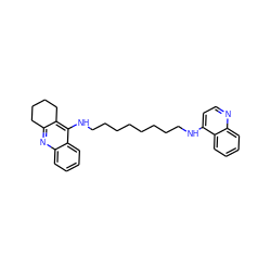 c1ccc2c(NCCCCCCCCNc3c4c(nc5ccccc35)CCCC4)ccnc2c1 ZINC000012504439