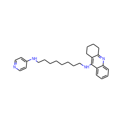 c1ccc2c(NCCCCCCCCNc3ccncc3)c3c(nc2c1)CCCC3 ZINC000013801253