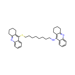 c1ccc2c(NCCCCCCCCSc3c4c(nc5ccccc35)CCCC4)c3c(nc2c1)CCCC3 ZINC000013492741