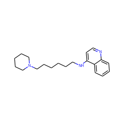 c1ccc2c(NCCCCCCN3CCCCC3)ccnc2c1 ZINC000013472664