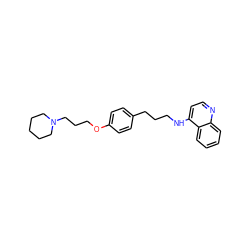 c1ccc2c(NCCCc3ccc(OCCCN4CCCCC4)cc3)ccnc2c1 ZINC000013472676