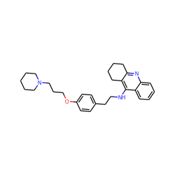 c1ccc2c(NCCc3ccc(OCCCN4CCCCC4)cc3)c3c(nc2c1)CCCC3 ZINC000013472674