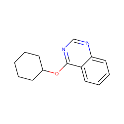 c1ccc2c(OC3CCCCC3)ncnc2c1 ZINC000040896872