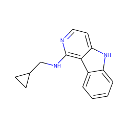 c1ccc2c(c1)[nH]c1ccnc(NCC3CC3)c12 ZINC000040429066