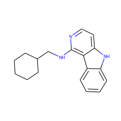 c1ccc2c(c1)[nH]c1ccnc(NCC3CCCCC3)c12 ZINC000040974376