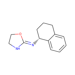 c1ccc2c(c1)CCC[C@H]2/N=C1/NCCO1 ZINC000003600521