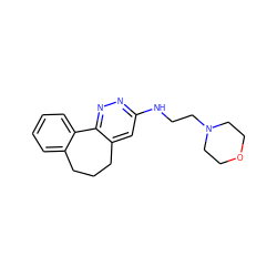 c1ccc2c(c1)CCCc1cc(NCCN3CCOCC3)nnc1-2 ZINC000027980293