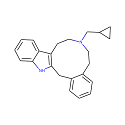 c1ccc2c(c1)CCN(CC1CC1)CCc1c([nH]c3ccccc13)C2 ZINC000013679819