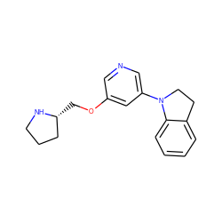 c1ccc2c(c1)CCN2c1cncc(OC[C@@H]2CCCN2)c1 ZINC000064539796