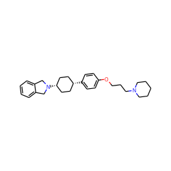 c1ccc2c(c1)CN([C@H]1CC[C@@H](c3ccc(OCCCN4CCCCC4)cc3)CC1)C2 ZINC000101437322