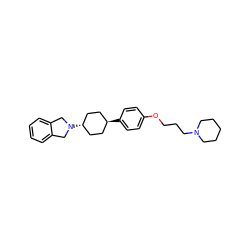 c1ccc2c(c1)CN([C@H]1CC[C@H](c3ccc(OCCCN4CCCCC4)cc3)CC1)C2 ZINC000101437320