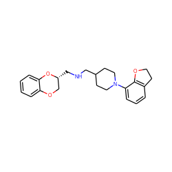 c1ccc2c(c1)OC[C@@H](CNCC1CCN(c3cccc4c3OCC4)CC1)O2 ZINC000013799904