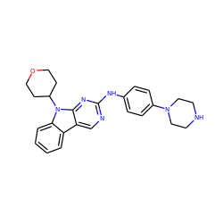 c1ccc2c(c1)c1cnc(Nc3ccc(N4CCNCC4)cc3)nc1n2C1CCOCC1 ZINC000068149938