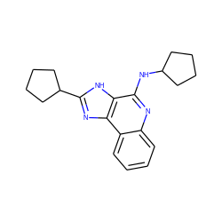 c1ccc2c(c1)nc(NC1CCCC1)c1[nH]c(C3CCCC3)nc12 ZINC000100655666