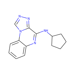 c1ccc2c(c1)nc(NC1CCCC1)c1nncn12 ZINC000004910686