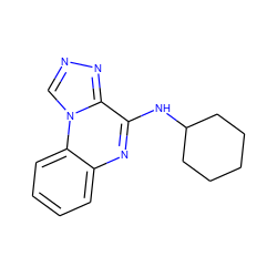 c1ccc2c(c1)nc(NC1CCCCC1)c1nncn12 ZINC000004910692