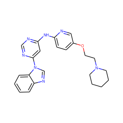 c1ccc2c(c1)ncn2-c1cc(Nc2ccc(OCCN3CCCCC3)cn2)ncn1 ZINC001772590116