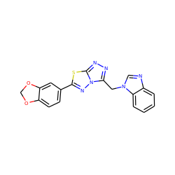 c1ccc2c(c1)ncn2Cc1nnc2sc(-c3ccc4c(c3)OCO4)nn12 ZINC000002433756