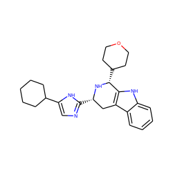 c1ccc2c3c([nH]c2c1)[C@@H](C1CCOCC1)N[C@@H](c1ncc(C2CCCCC2)[nH]1)C3 ZINC000653730487